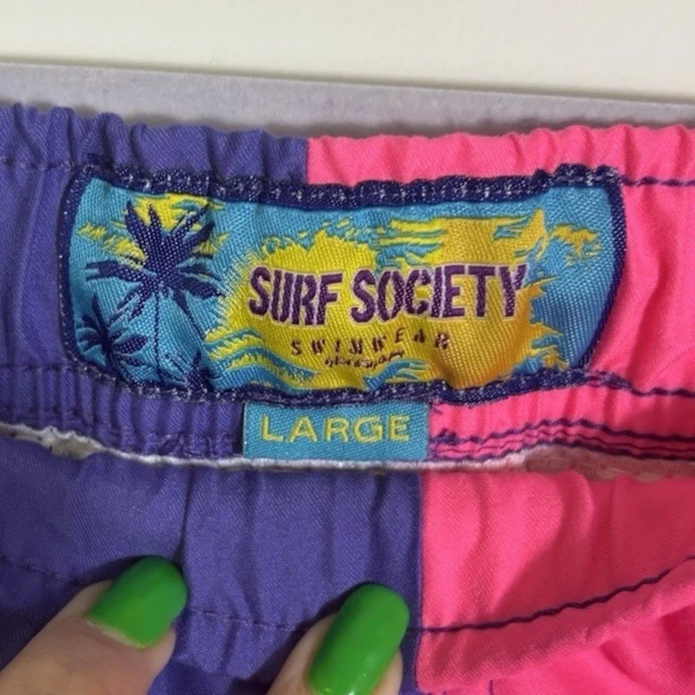 Surf Society Swimwear Men Trunks Size‎ Large Purple and Hot Pink